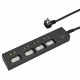 雷ガード付電源タップ 4個口 1.5m 黒 [品番]00-1079