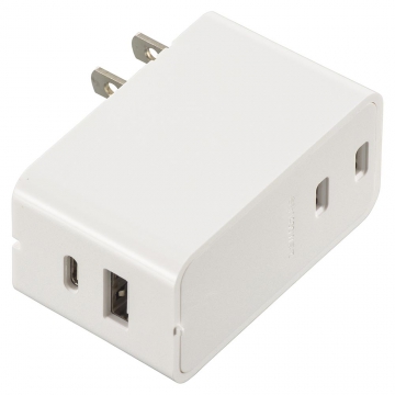 増設できるUSBチャージャー 3.4A PD対応 ホワイト [品番]00-1099