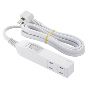 発煙ガード ブレーカー付きスリムタップ 4個口 1.5m [品番]00-2583