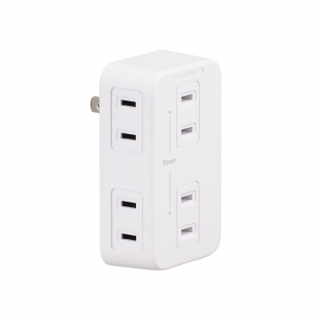 発煙ガード安全タップ6個口 白 [品番]00-2602