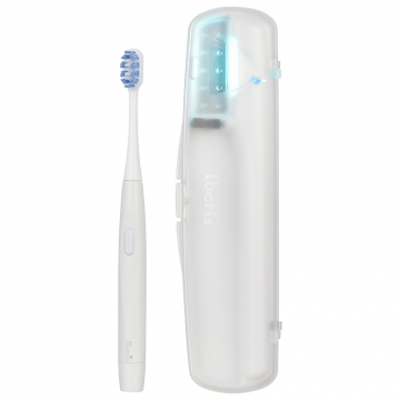 Iberis音波歯ブラシUV除菌ケース付 乾電池式 ホワイト [品番]00-5849