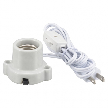 磁器レセップ E26 1.5mコード スイッチ付 ホワイト [品番]00-7077