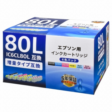 エプソン互換 IC6CL80L 染料6色 [品番]01-4144