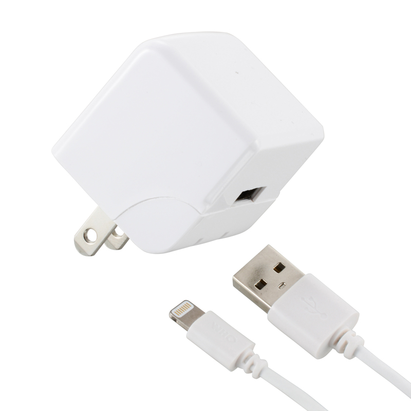 AudioComm AC充電器+ライトニングケーブル 2.4A 1m ホワイト [品番]01