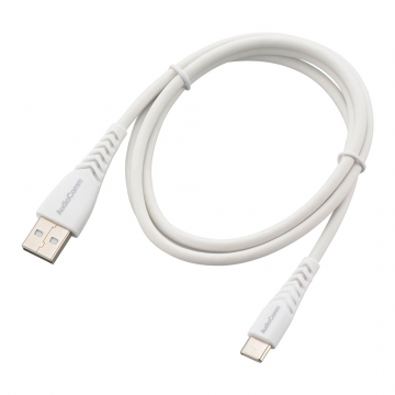 AudioComm USBケーブル USB-A to C 1m 高耐久 ホワイト [品番]01-7234