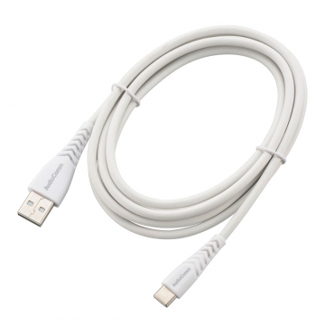 AudioComm USBケーブル USB-A to C 2m 高耐久 ホワイト [品番]01-7235