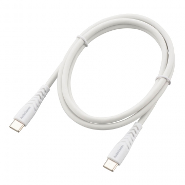 AudioComm USBケーブル USB-C to C 1m 高耐久 ホワイト [品番]01-7236