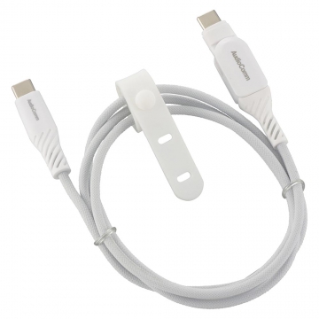 AudioComm さらさらUSBケーブル PD対応 Type-CtoC 片側スイング式 1ｍ [品番]01-7257