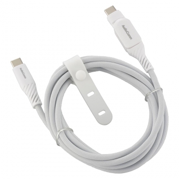 AudioComm さらさらUSBケーブル PD対応 Type-CtoC 片側スイング式 2ｍ [品番]01-7259