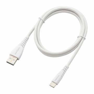 AudioComm USBケーブルA-C 1m 高耐久 ホワイト [品番]01-7263