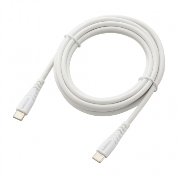 AudioComm USBケーブルC-C 2m 高耐久 PD対応 ホワイト [品番]01-7266