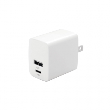 AC充電器 PD/QC対応高速充電 Type-C/A各1ポート [品番]01-7305