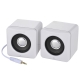 AudioCommステレオミニスピーカー ホワイト [品番]03-2046