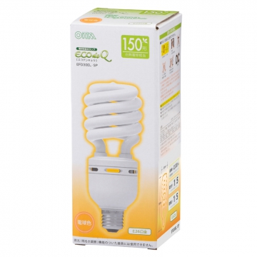 電球形蛍光灯 スパイラル形 E26 150形相当 電球色 エコデンキュウ [品番]04-1494