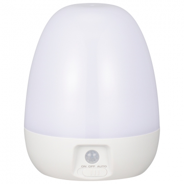 LEDナイトライト 明暗+人感 屋内用 80lm 電池式 [品番]06-0141