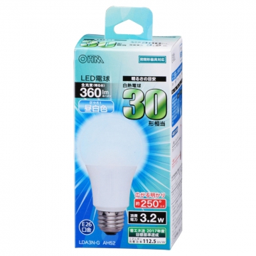 LED電球 E26 30形相当 昼白色 [品番]06-0602