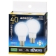 LED電球 E26 40形相当 昼光色 2個入 [品番]06-3420