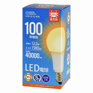 LED電球 E26 100形相当 電球色 [品番]06-3675