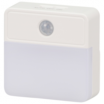 LEDセンサーナイトライト 明暗+人感 屋内用 40lm 電池式 [品番]06-4109