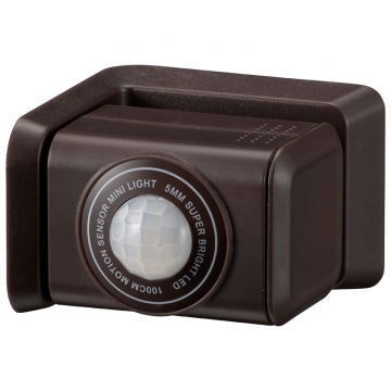 monban センサーミニライト 回転タイプ 電球色LED ブラウン [品番]06-4283