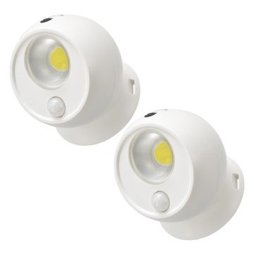 電池式センサーボールライト ホワイト 2個入 [品番]06-5262