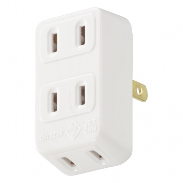 3口L型タップ 白 [品番]06-5381