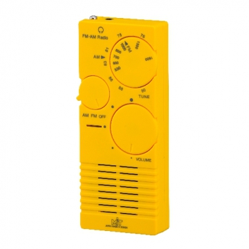 AudioComm AM/FM 2バンド ポケットラジオ 黄 [品番]07-3793