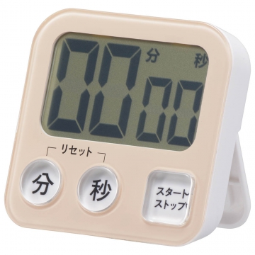 大画面デジタルタイマー ピンク [品番]08-1457
