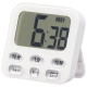 時計付き大画面デジタルタイマー ホワイト [品番]08-1554