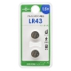 アルカリボタン電池 LR43 2個入 [品番]08-4136