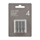 アルカリ乾電池 単4形 4本パック グレー [品番]08-4172