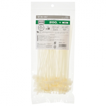 マーカータイ 屋内用 200mm 白 100本入 [品番]09-1947