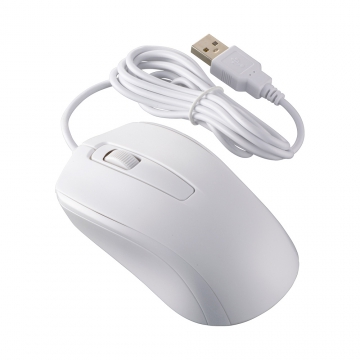 PCGEAR かんたん光学式マウス Mサイズ ホワイト [品番]01-3665