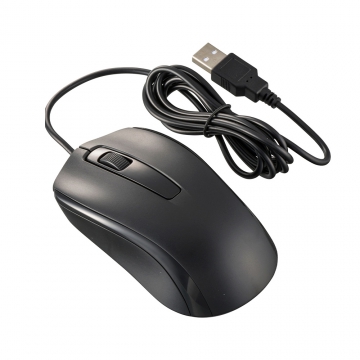 PCGEAR かんたん光学式マウス Mサイズ ブラック [品番]01-3666