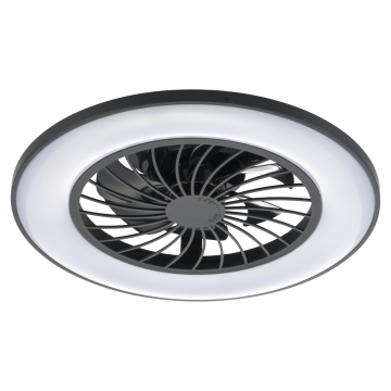 ファン付きLEDシーリングライト 12畳 黒 [品番]06-5249