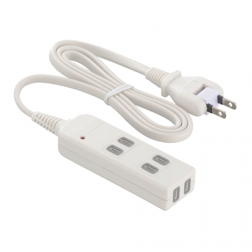 雷ガード付き安全タップ 3個口 1m 白 [品番]00-1039