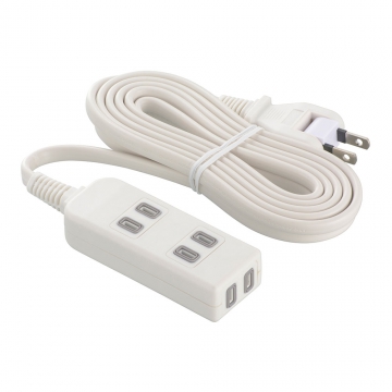 防水パッキン付きホコリシャッタータップ 3個口 3m 白 [品番]00-1638