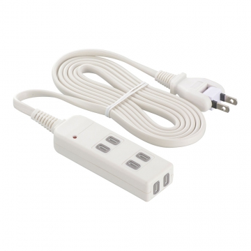 雷ガード・マグネット付タップ  3個口 2m 白 [品番]00-1706