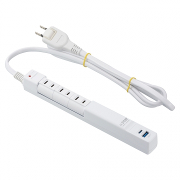 回転スリムタップ 雷ガード付き PD対応25W 3個口 1.5m [品番]00-2589