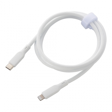 AudioComm なめらかケーブル USB-C to Lightning 1m ホワイト [品番]01-7345