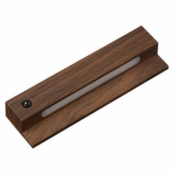 LEDナイトライト 人感＆明暗センサー付き 濃い木目調 [品番]06-3814