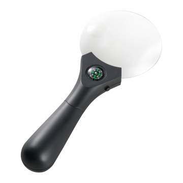 L-ZOOM LEDライト付きハンドルーペ 直径90mm 約3倍 [品番]08-1761