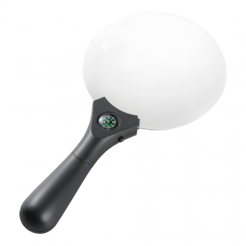L-ZOOM LEDライト付きハンドルーペ 直径137mm 約2倍 [品番]08-1763