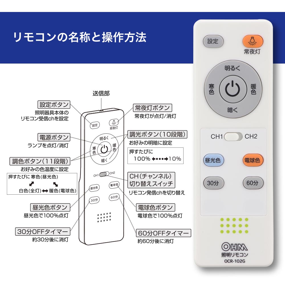 LEDシーリングライト 調光調色 12畳用 [品番]06-5806｜株式会社オーム電機